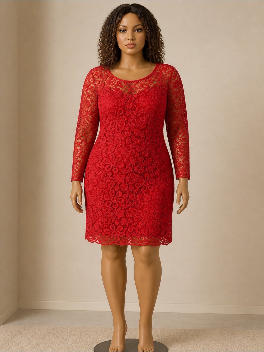Size 14 A/X Sexy Red Lace Midi Dress . Decent and Elegant
